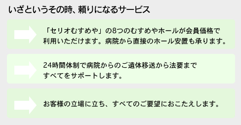 いざというその時、頼りになるサービス